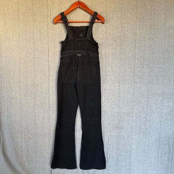 AE Ne(x)t Level Stretch Black Denim Flare Leg Overall Jeans Size 6 Long - Picture 12 of 17